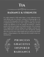 Tia personalized wall art with the story of your name in gray