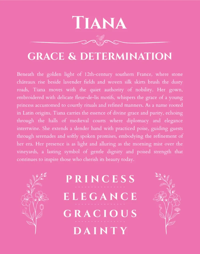Tiana custom name meaning print in pink