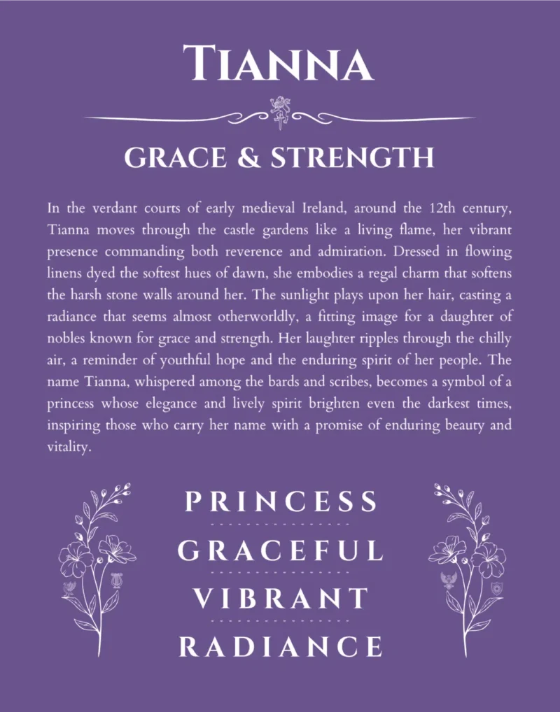 Tianna personalized name meaning print in purple