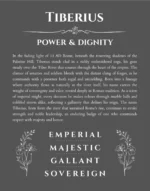 Tiberius name origin print with meaning and traits in gray