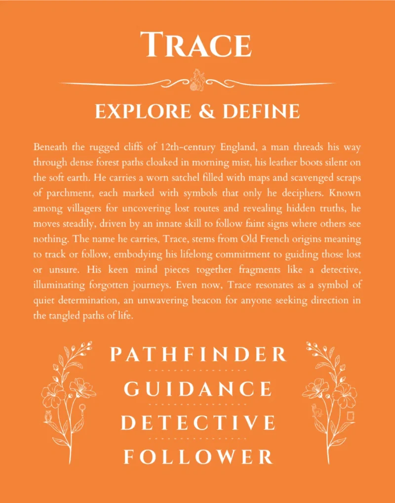Trace custom name meaning print in orange