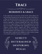 Traci custom name meaning print in navy blue