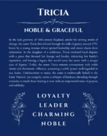 Tricia name meaning gift print in deep blue