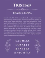 Tristian custom name art showing meaning and origin in purple