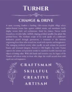 Turner personalized name art with origin story in purple