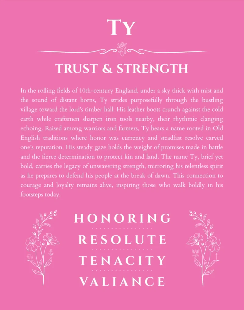 Ty custom name meaning print in pink