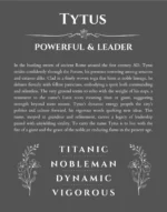 Tytus name origin print with meaning and traits in gray