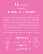 Ulises custom name art showing meaning and origin in pink