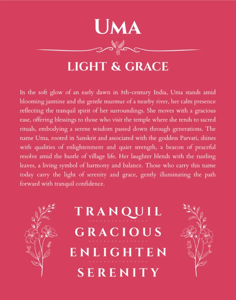 Uma name meaning gift print in red