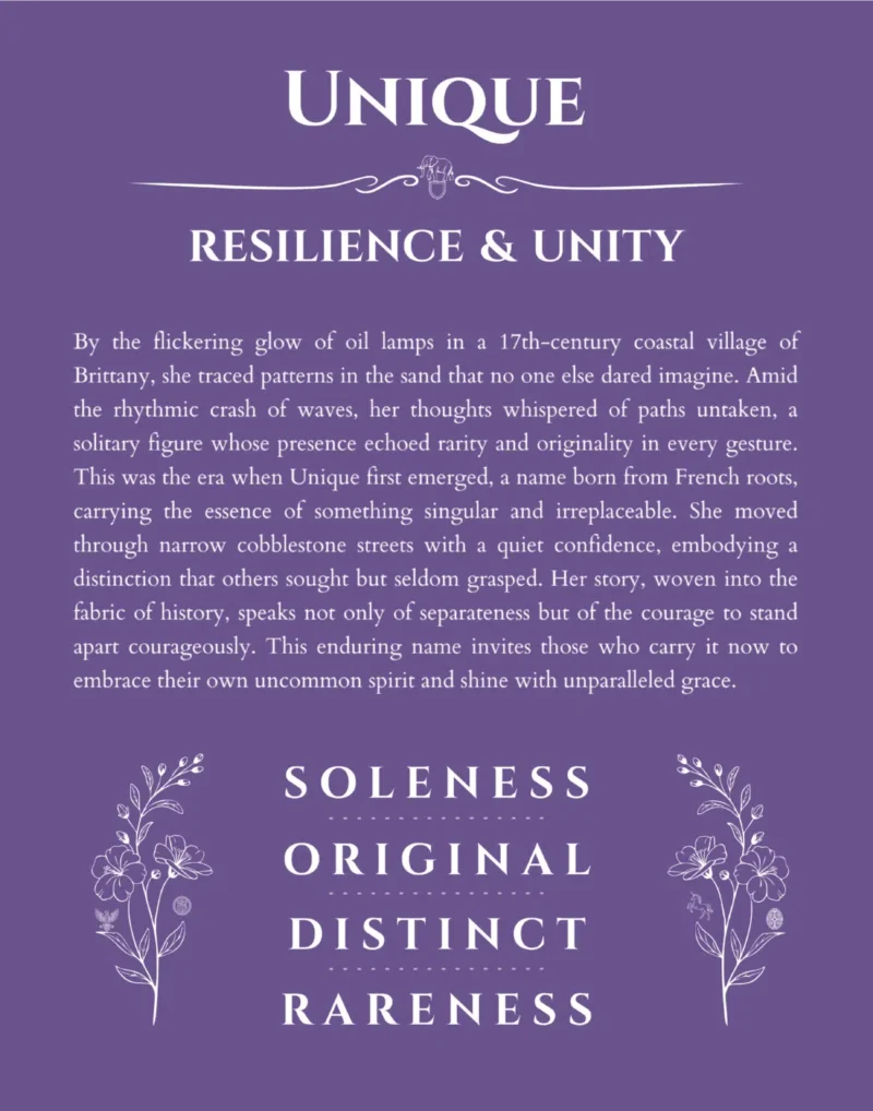 Unique personalized name meaning print in purple