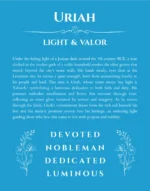 Uriah personalized wall art with the story of your name in blue
