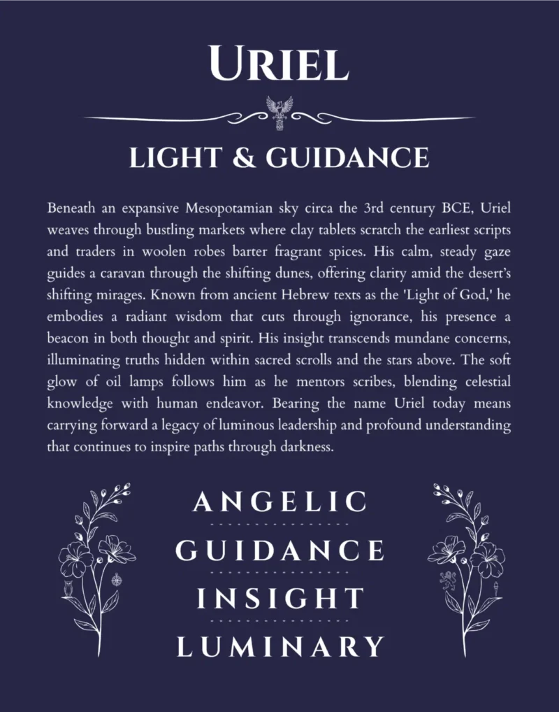 Uriel custom name meaning print in navy blue