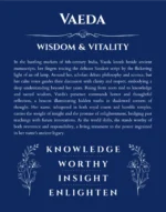 Vaeda name origin print with meaning and traits in deep blue