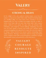 Valery name meaning gift print in orange