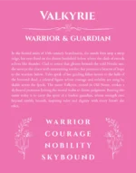 Valkyrie custom name print for wall display in pink
