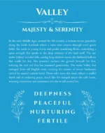 Valley personalized name art with origin story in blue
