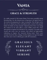 Vania personalized name print with origin and traits in navy blue