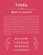 Veera custom name meaning print in red