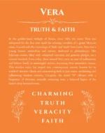 Vera personalized name meaning print in orange