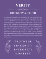 Verity personalized wall art with the story of your name in purple