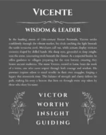 Vicente name origin print with meaning and traits in gray
