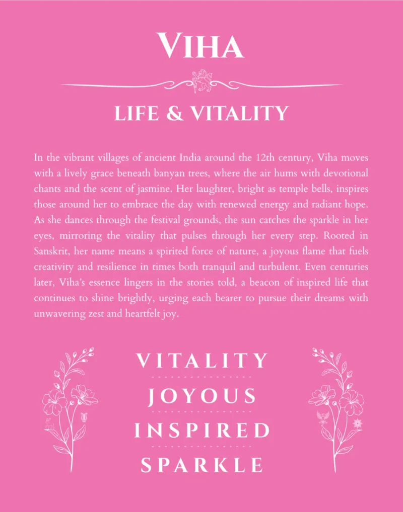 Viha custom name print for wall display in pink