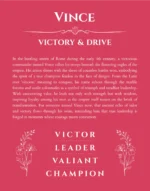 Vince custom name print for wall display in red