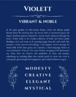 Violett name origin print with meaning and traits in deep blue