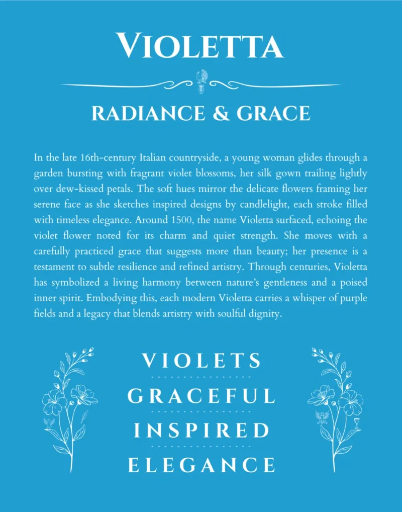 Violetta custom name meaning print in blue