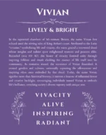 Vivian personalized name meaning print in purple