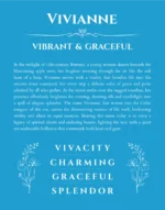 Vivianne custom name meaning print in blue