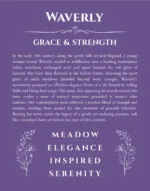 Waverly personalized name print with origin and traits in purple