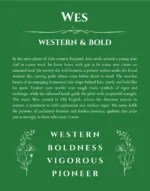 Wes personalized name meaning print in dark green