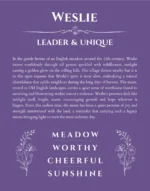 Weslie custom name print for wall display in purple