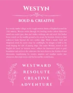 Westyn personalized wall art with the story of your name in pink