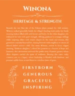 Winona personalized name meaning print in orange