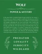 Wolf custom name meaning print in dark green