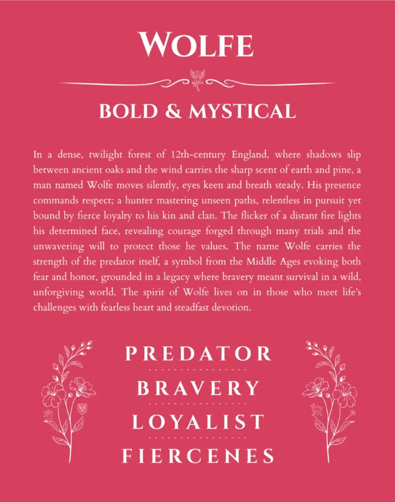 Wolfe custom name meaning print in red