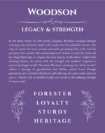 Woodson name meaning gift print in purple