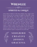 Wrenlee personalized wall art with the story of your name in purple