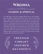 Wrenna custom name art showing meaning and origin in purple