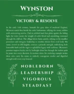 Wynston personalized name art with origin story in dark green