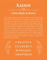 Xaden personalized name art with origin story in orange