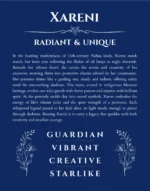 Xareni custom name art showing meaning and origin in deep blue