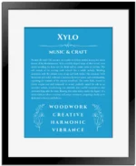 Xylo name meaning wall art by Get Your Story in blue with black matte frame