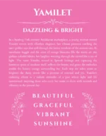 Yamilet custom name print for wall display in pink