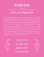 Yaretzi personalized name print with origin and traits in pink