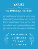 Yariel personalized name print with origin and traits in blue