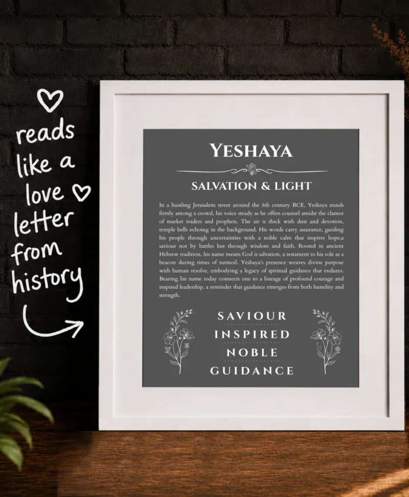 Yeshaya personalized name meaning print
