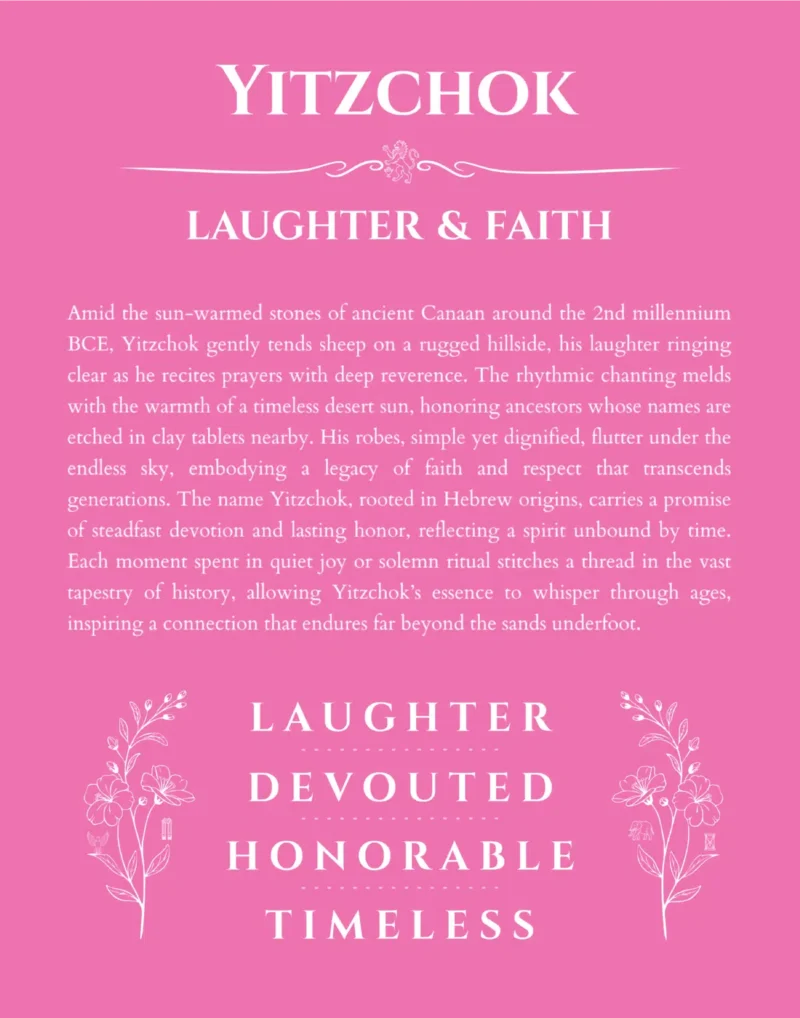 Yitzchok name meaning gift print in pink